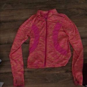 PINK ATHLETIC ZIP UP SWEATER